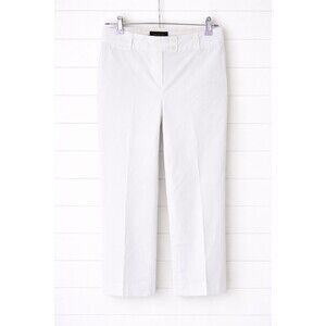 Talbots NWOT THE PERFECT CROP CURVY 2 PETITE WHITE STRETCH COTTON MID RISE PANT